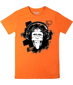 Прикольные футболки: Обезьяна в наушниках